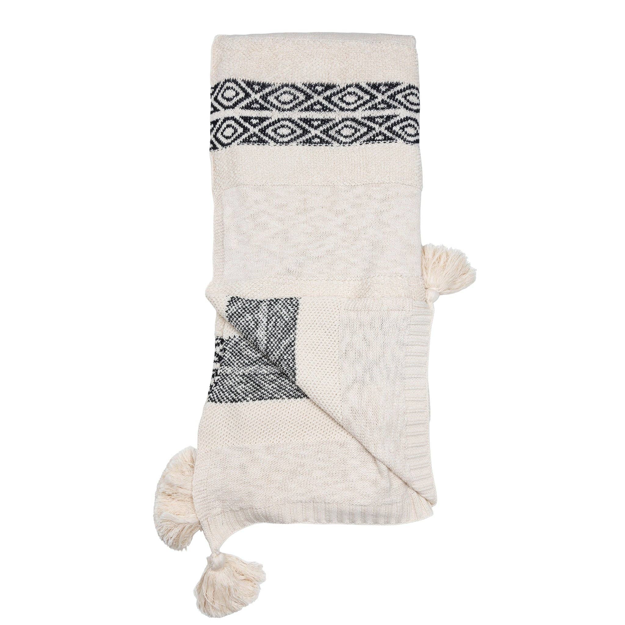 Howard's - Wholesale Throw Blanket - Necalli 50x60" Striped Cotton Decorative Knit Throw Blanket3