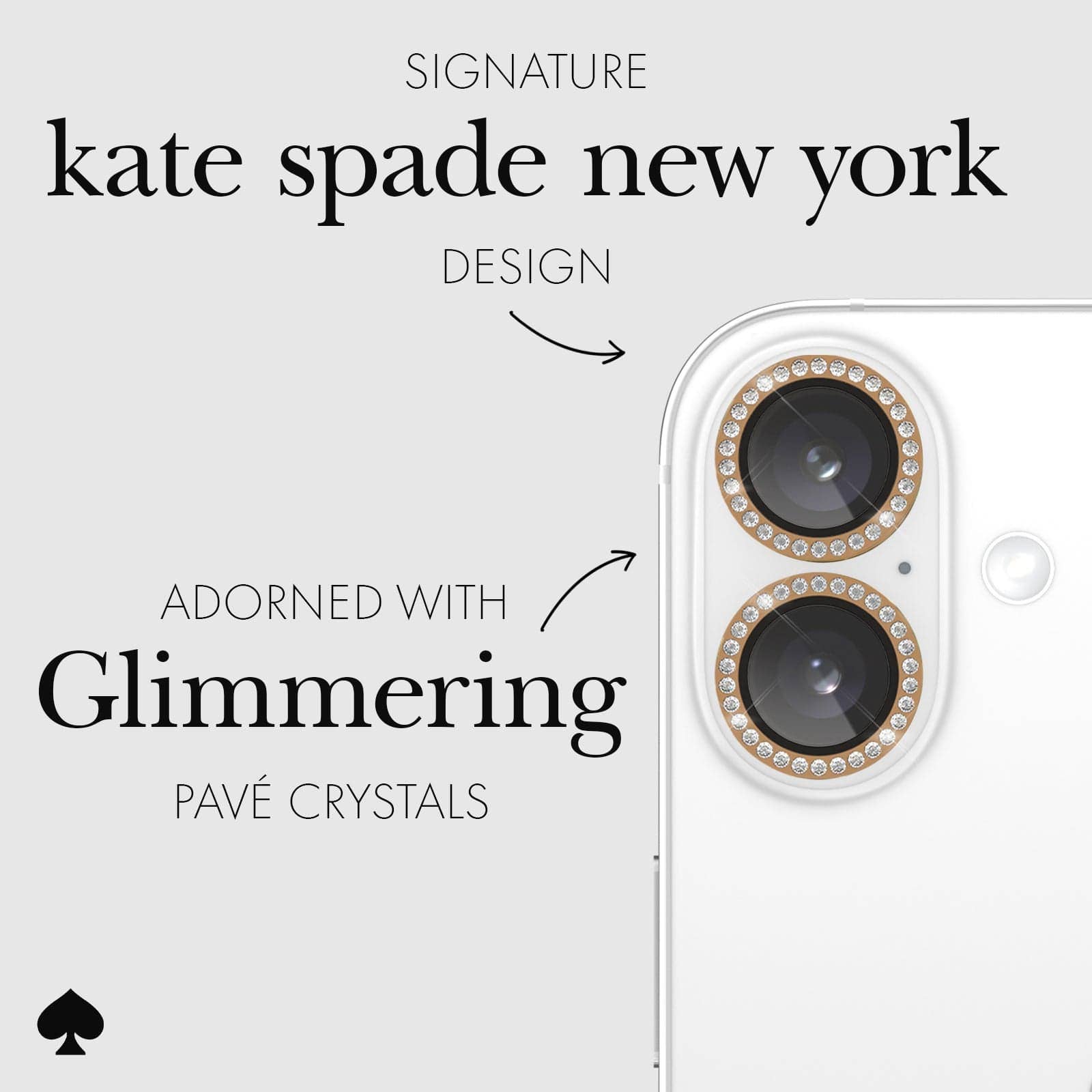 Gold kate spade new york iPhone 16/16 Plus Lens Set in Stone for wholesale on Faire2