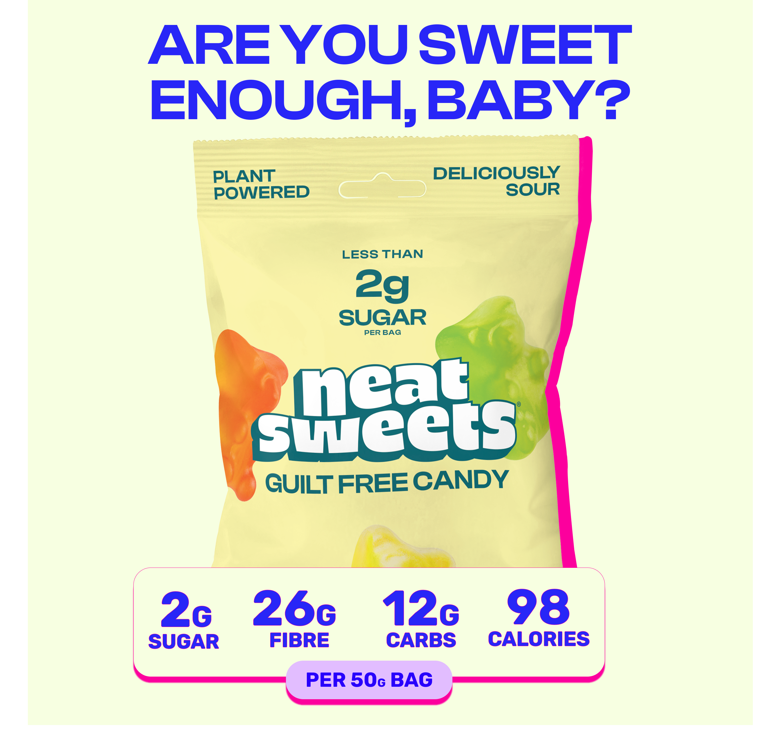 NeatSweets – wholesale Gummy – NeatSweets Sour Citrus Bears 50g x122