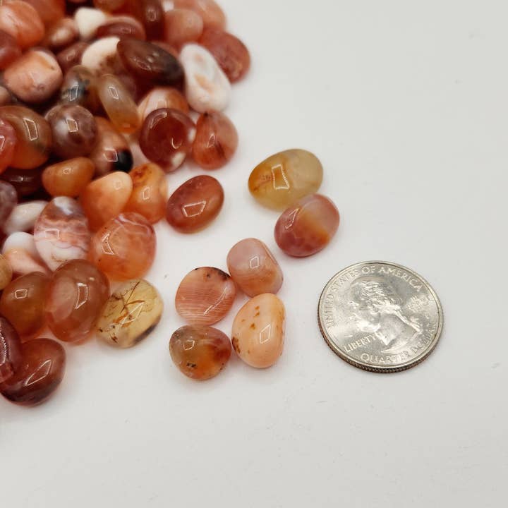 Meraki Gemstones - Wholesale Spiritual Stone/Crystal - Fire Agate Tumbled Gemstones 10-20mm (0.5kg/1.1 lbs.)
