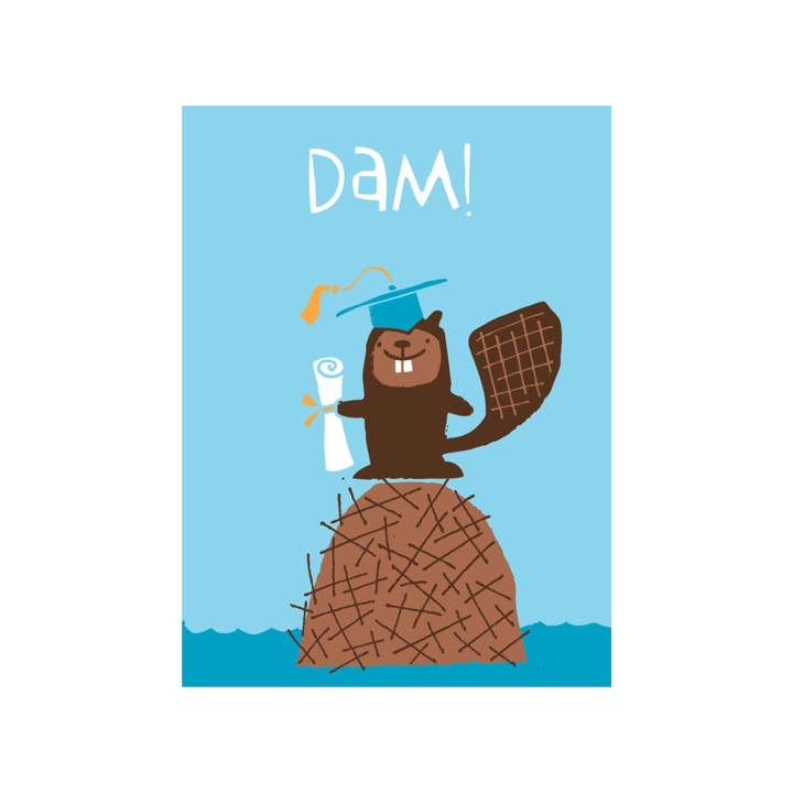 Dam (Beaver) - Graduation Greeting Card for wholesale by GreatArrow Graphics