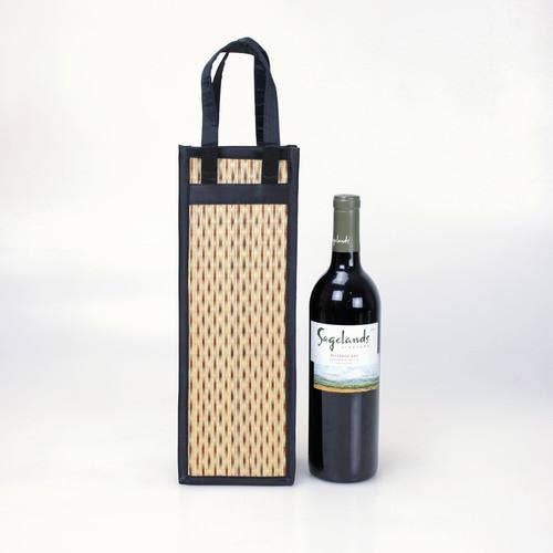 Baskets of Cambodia - Wholesale Wine Tote - Single Bottle Wine Bag Tote Holder Carrier Assorted Colors