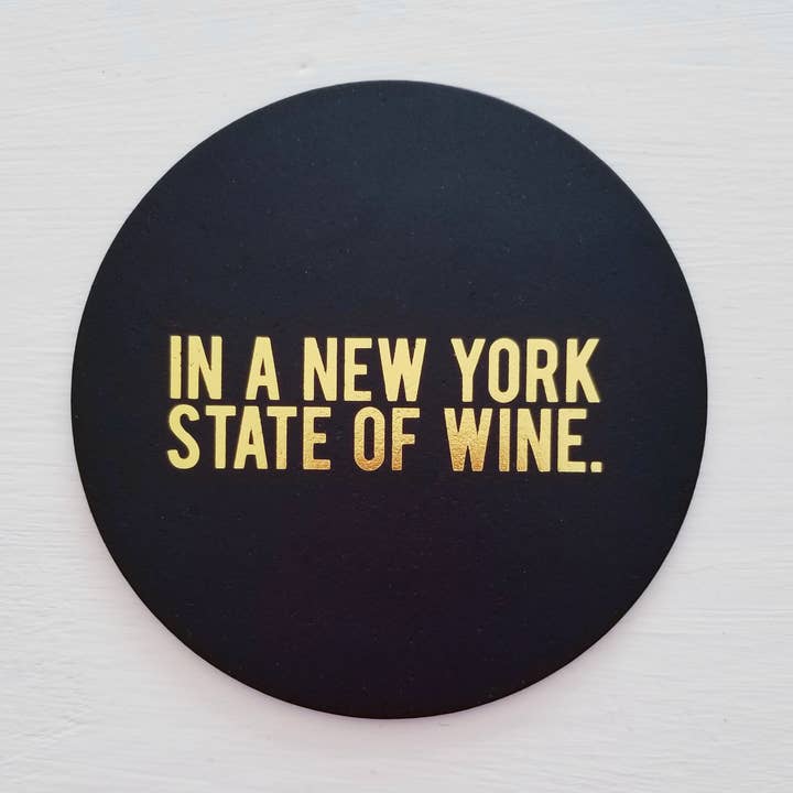 Leather Coaster: In a New York State of Wine for wholesale by SippingTHIS