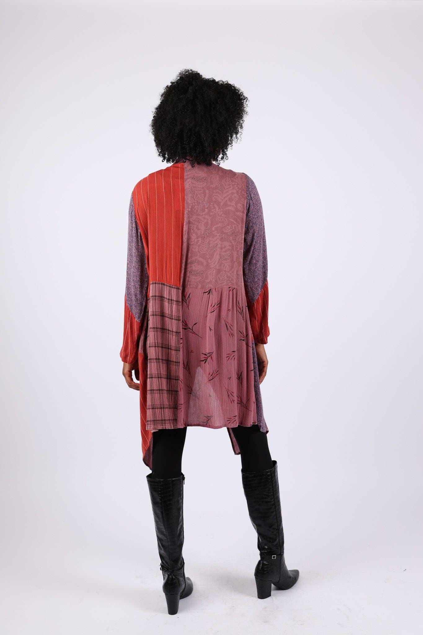 Sacred Threads - Vente Cardigan – femme - Cardigan Rustique Patchwork Prune (Rêve Tissé Sauvage)6