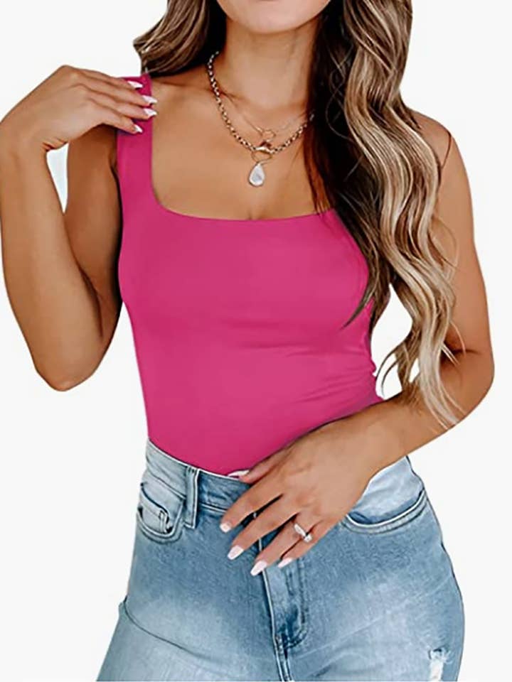 Wholesalesir - Wholesale Tank Top - Women's - Women's Sleeveless Strappy Tank Square Neck