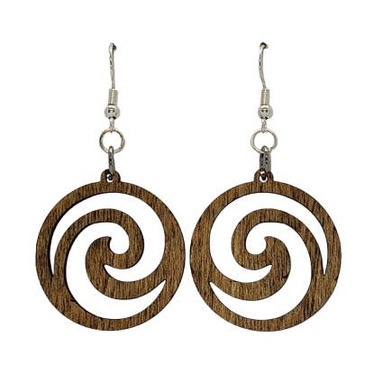 Spirale aus Holz für den Großhandel von Al Wood Earrings