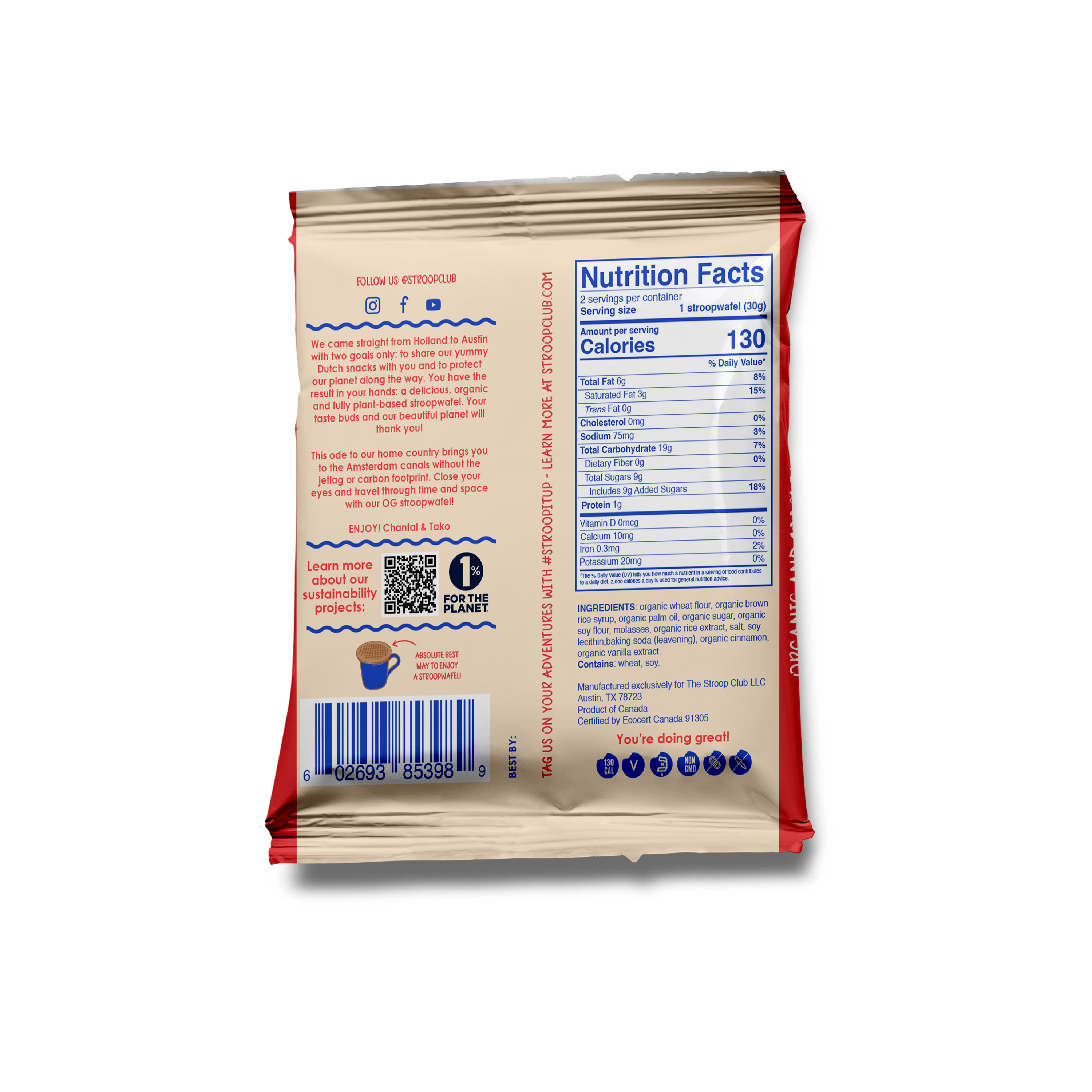 Stroop Club – Engroshandel Cookie – Traditionel karamellagret økologisk og plantebaseret stroopwafel 2-pak2
