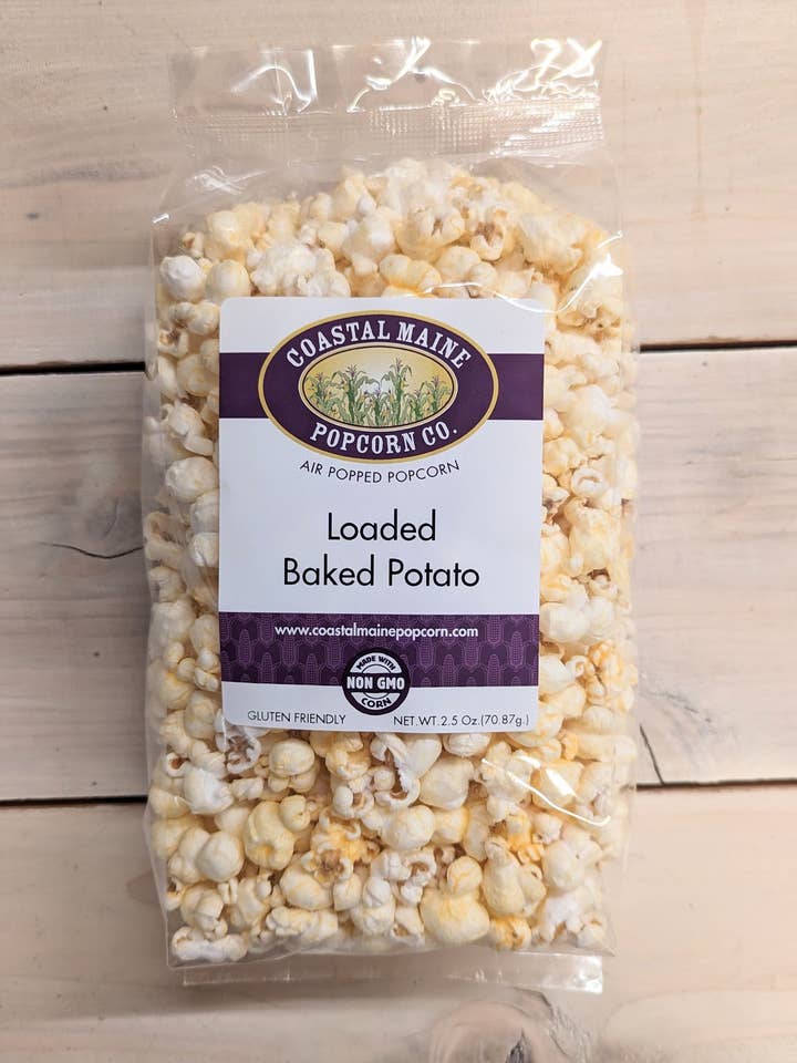 Loaded Baked Potato Popcorn (Savory) for wholesale by Coastal Maine Popcorn Co.
