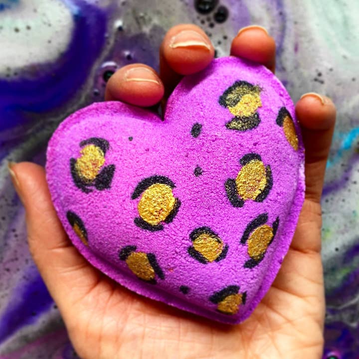Leopard Print Bath Bomb (Purple) for wholesale by Velvet Riot Co