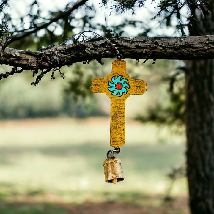 Whimsies - Wholesale Wind Chime - CROSS Wind Chime Southwestern Western Sun unique shimmers
