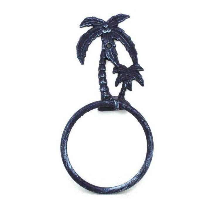 Toallero rústico de hierro fundido azul oscuro de 9 pulgadas para venta al por mayor de Hampton Nautical