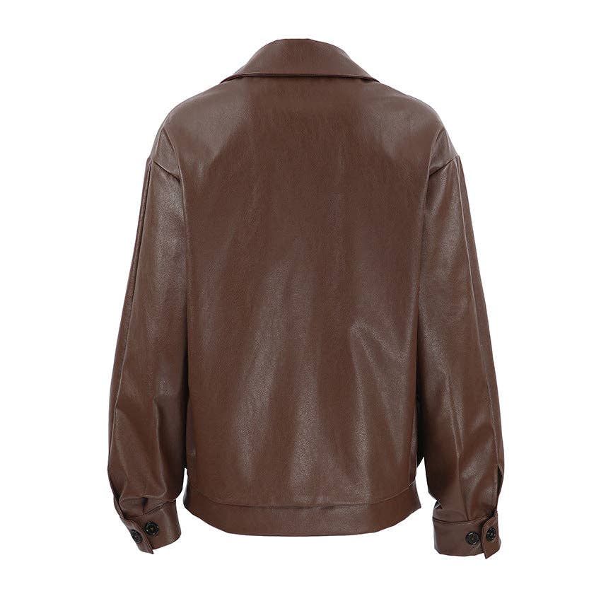 world apparel - Wholesale Leather Jacket - Women's - 2025 Vintage Brown Leather Winter Jacket Timeless Chic20