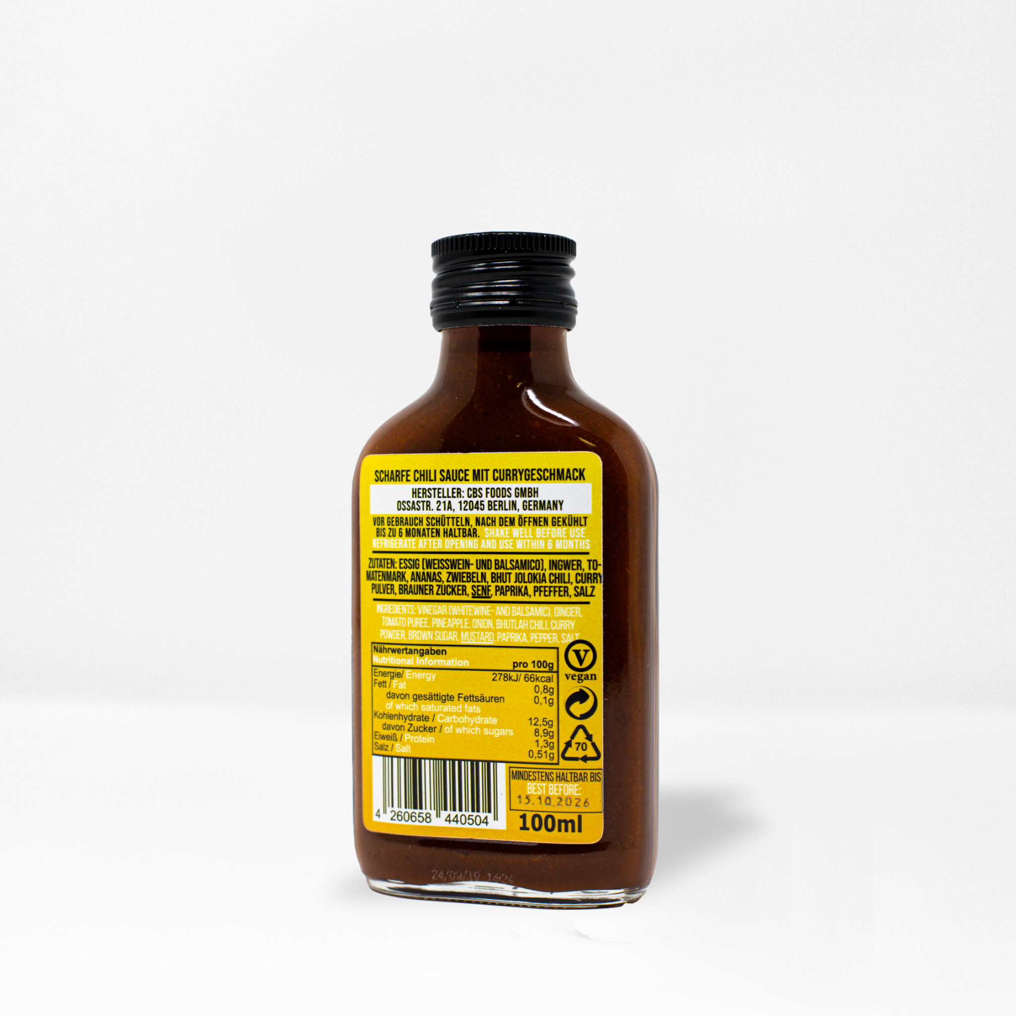 CBS Foods GmbH (Crazy Bastard Sauce) - Wholesale Hot Sauce - Berlin Brennt 100ml Hot Sauce1