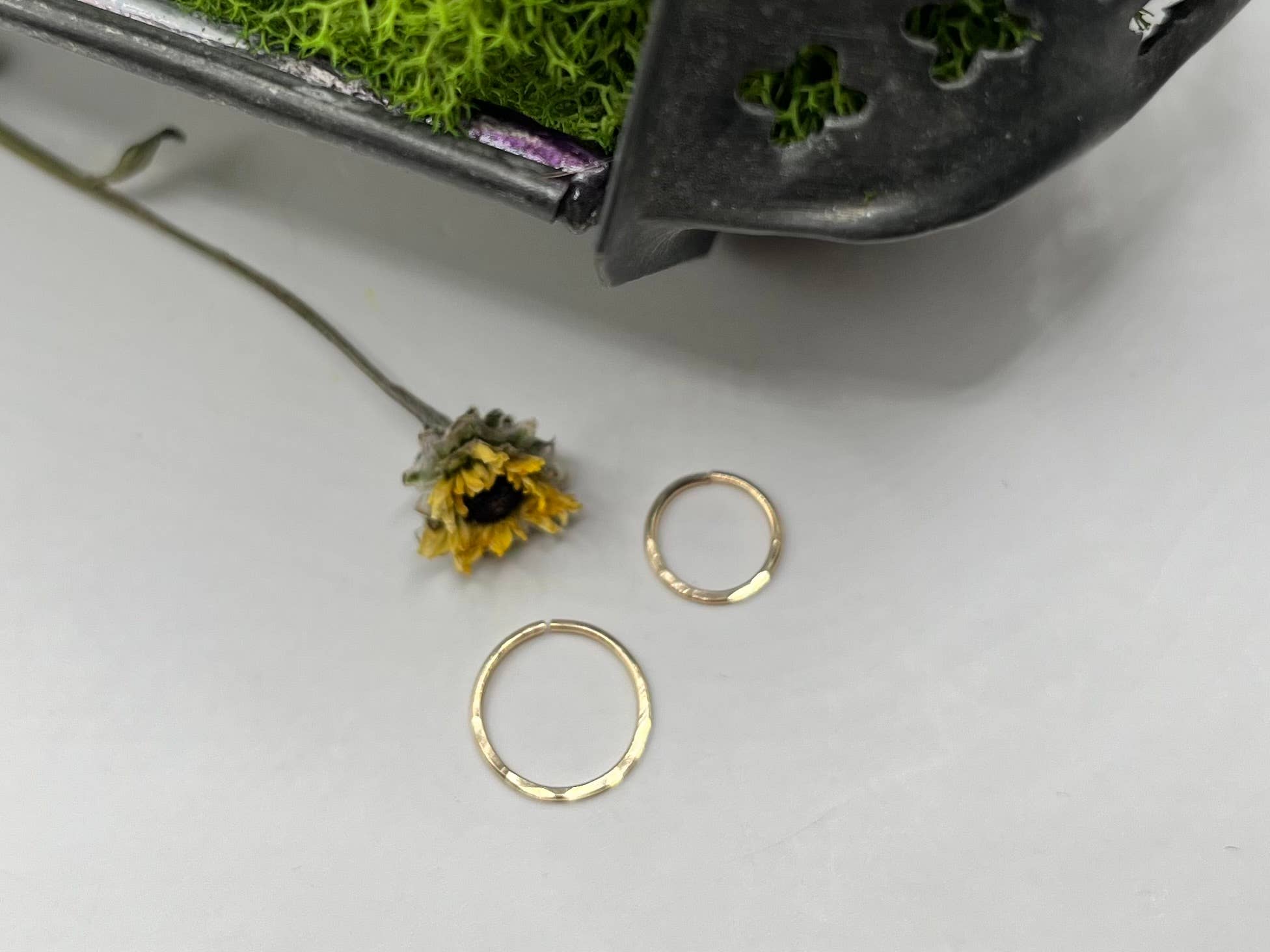 Rachel Renee Jewelry - Wholesale Nose Ring - MAYA Hammered Nose Ring Hoop - Sterling or Gold Fill5