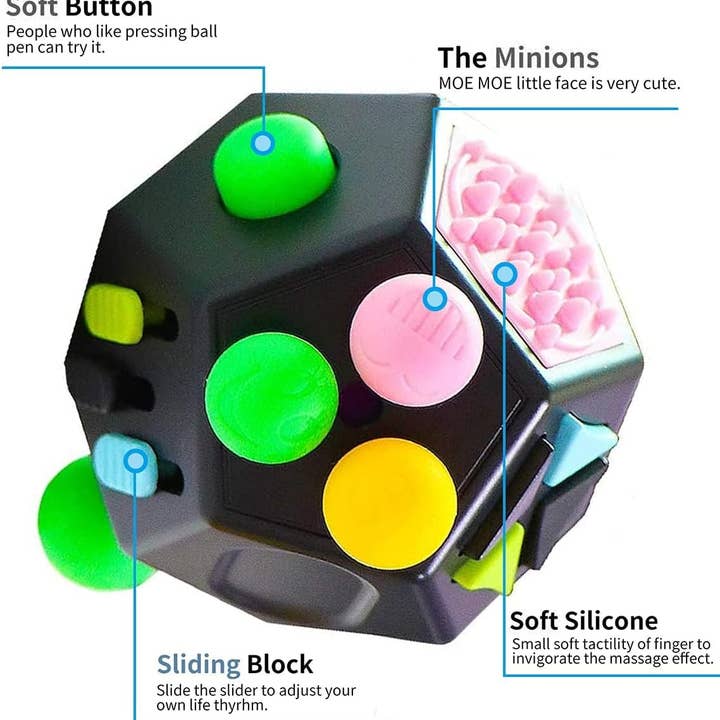 VIGOR - Wholesale Fidget Toy - Kids - Dodecagon Cube Toys Anti-Anxiety,Relieves Stress 12 Sided Fi
