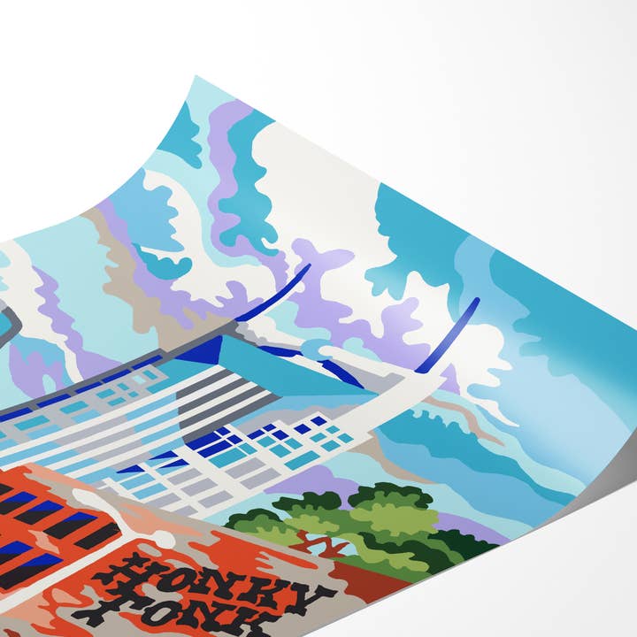 Nashville Lower Broadway 8”x10” Print / Music City for wholesale by Paint the Town by Numbers