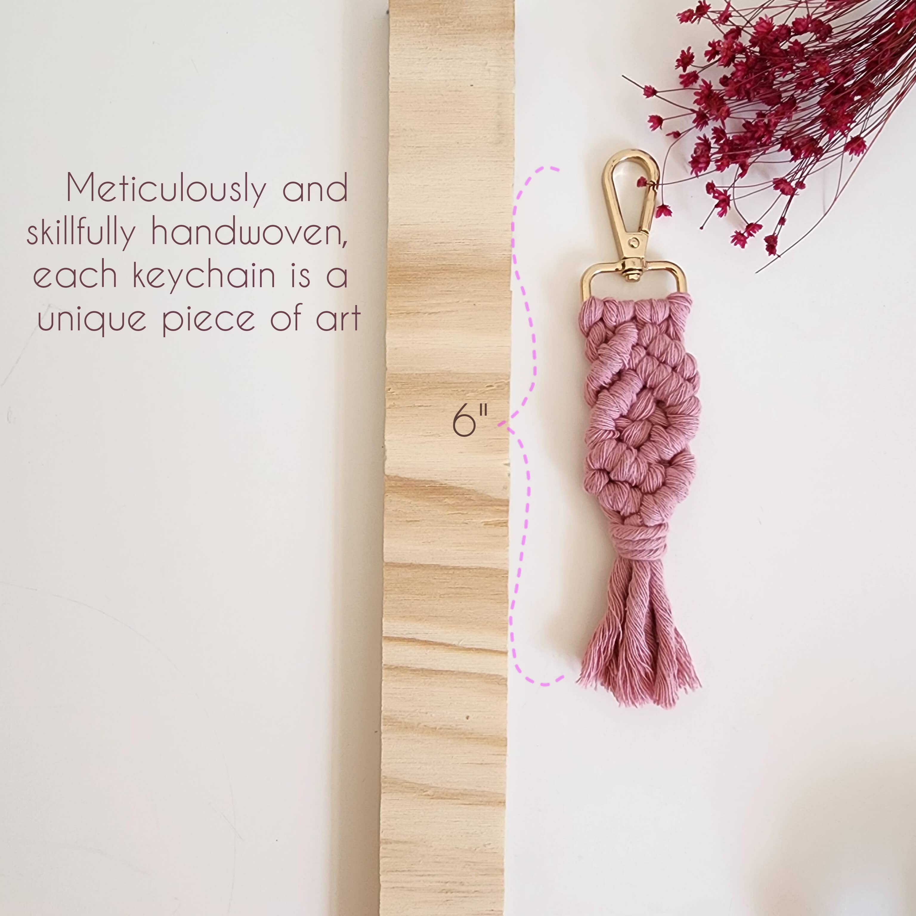 Handmade By Uruba - Wholesale Sleutelhanger - Dames - Macramé katoenen sleutelhanger, boho accessoire voor tas en sleutel8