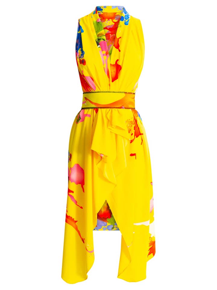 Multi-Wear Variations Duster in "Jennifer" Floral Print for wholesale by byVINNIK