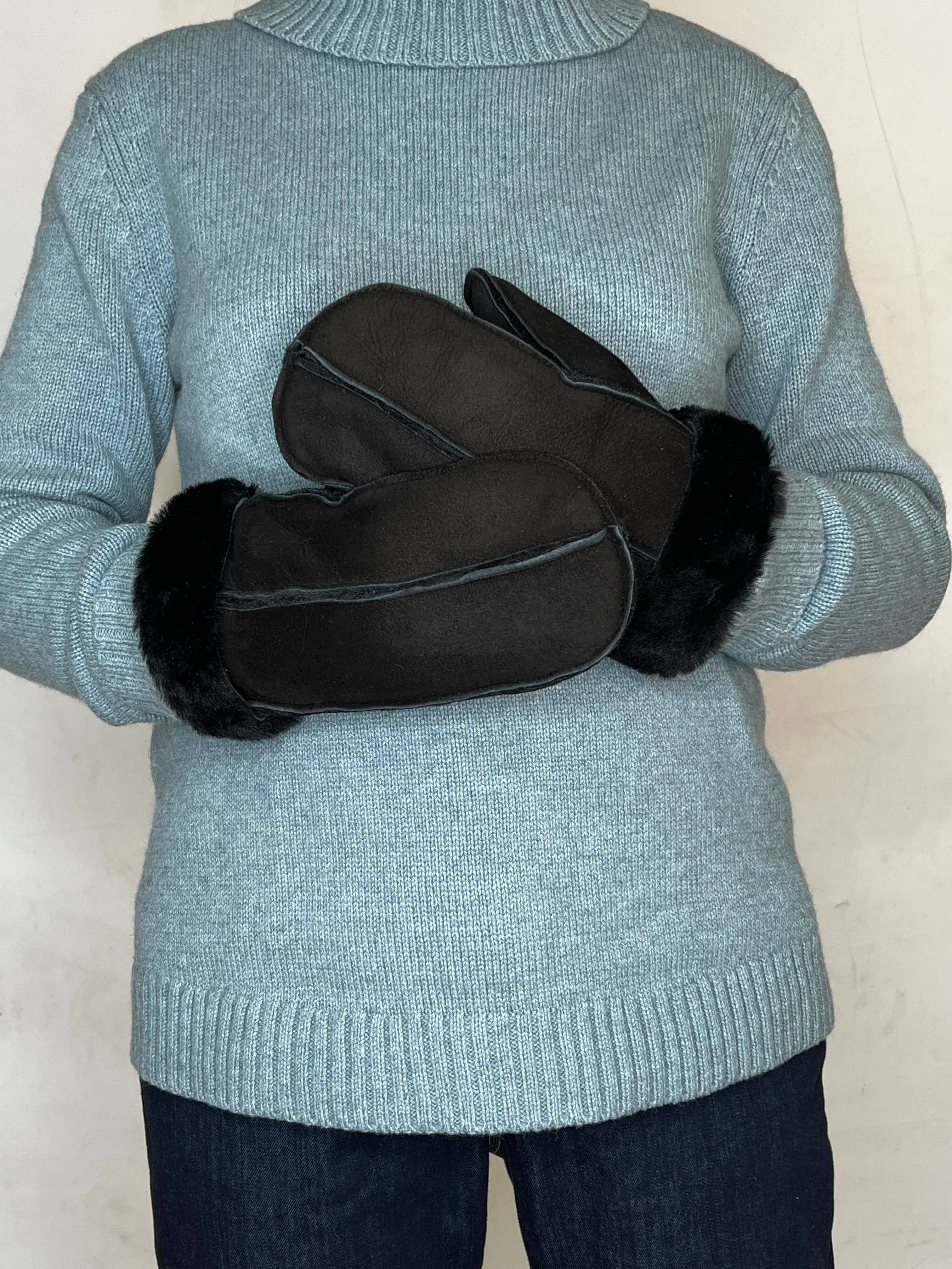 Owen Barry Ltd - Wholesale Handschoenen - Dames - Wanten van schapenvacht | Schapenvacht met gespleten palmbomen | M02 wanten8