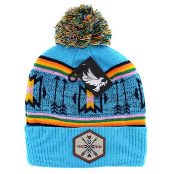 S & J Gift Inc - Wholesale Beanie - Unisex - NATIVE ARROW , POM BEANIE