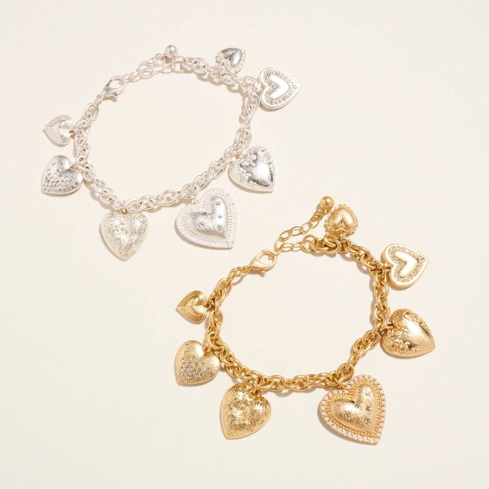 Designature New York - Wholesale Bedelarmbandje - Armband met ketting en hanger met meerdere harten en sluiting0