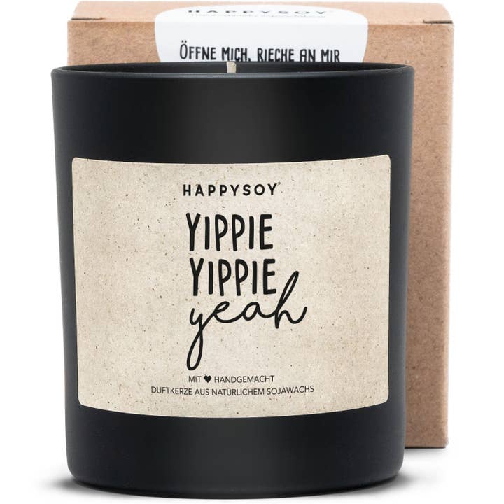 Scented candle | YIPPIE YIPPIE YEAH for wholesale by Happysoy