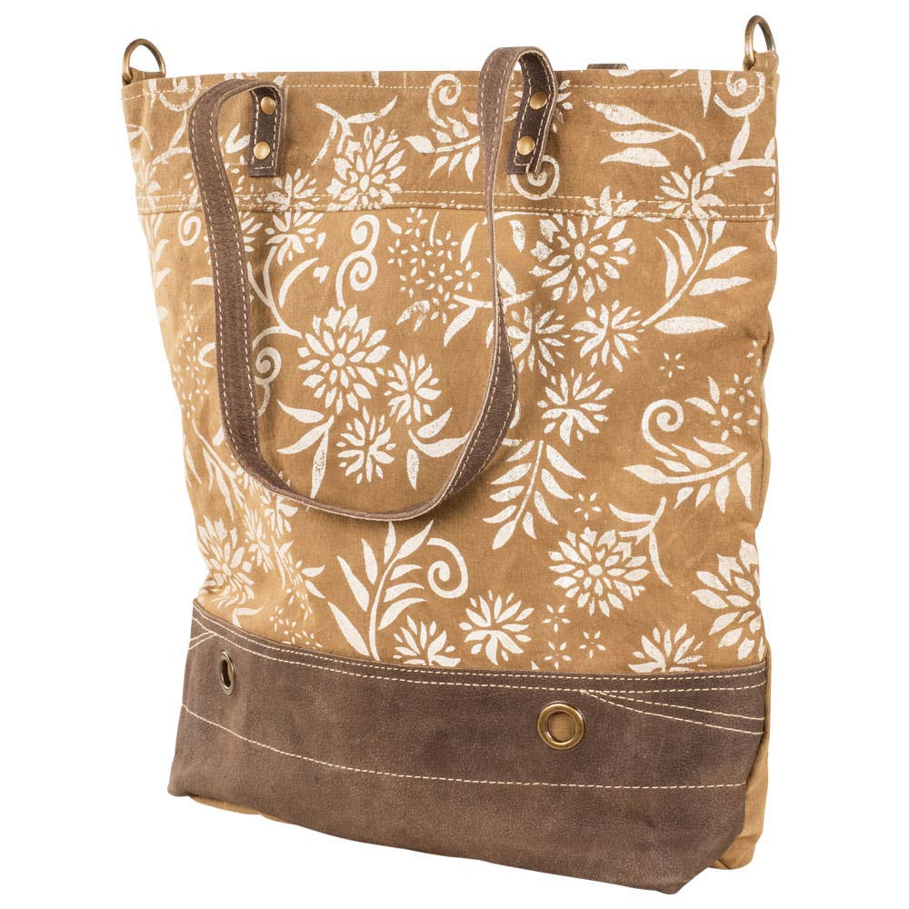 Clea Ray Canvas Bags & Clothing – Großhandel Tragetasche – Damen – Hellbraunes Segeltuch mit Blumenmuster1