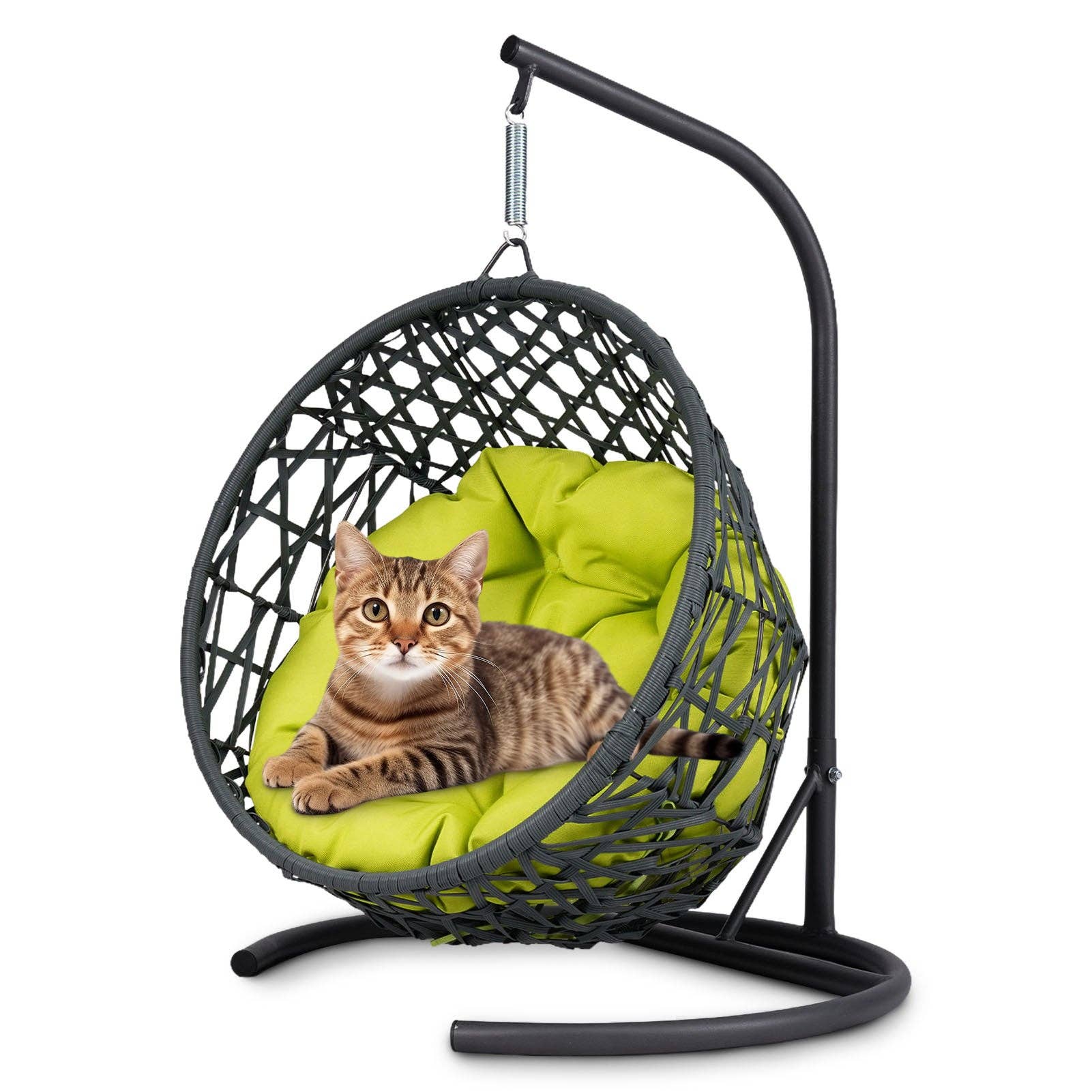 39F Inc. - Wholesale Pet Bed - Cat/Dog - Cozy Fall Decor Green Cat Swing Bed with Stand & Cushion1