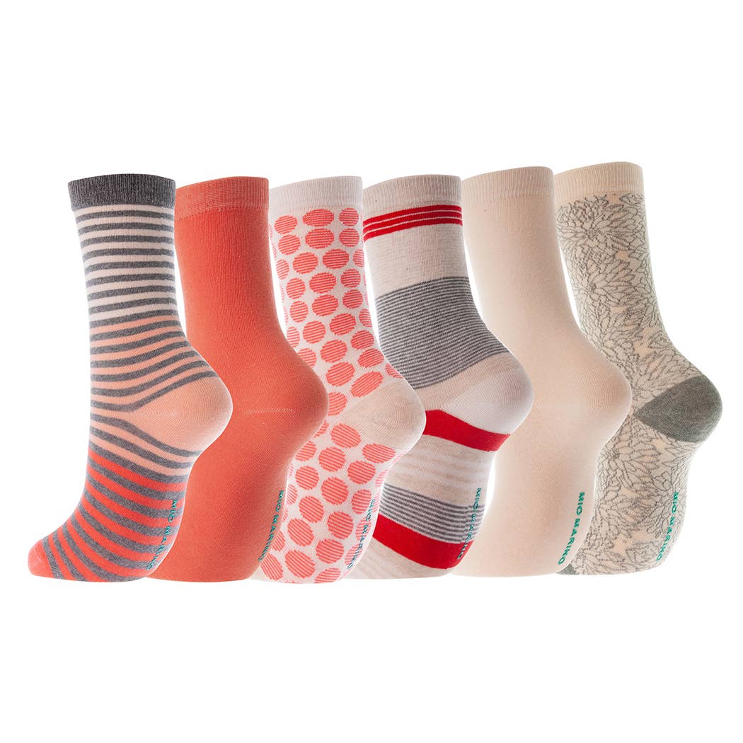 Crimson Breeze Crew Socks 6 Pack for wholesale on Faire3