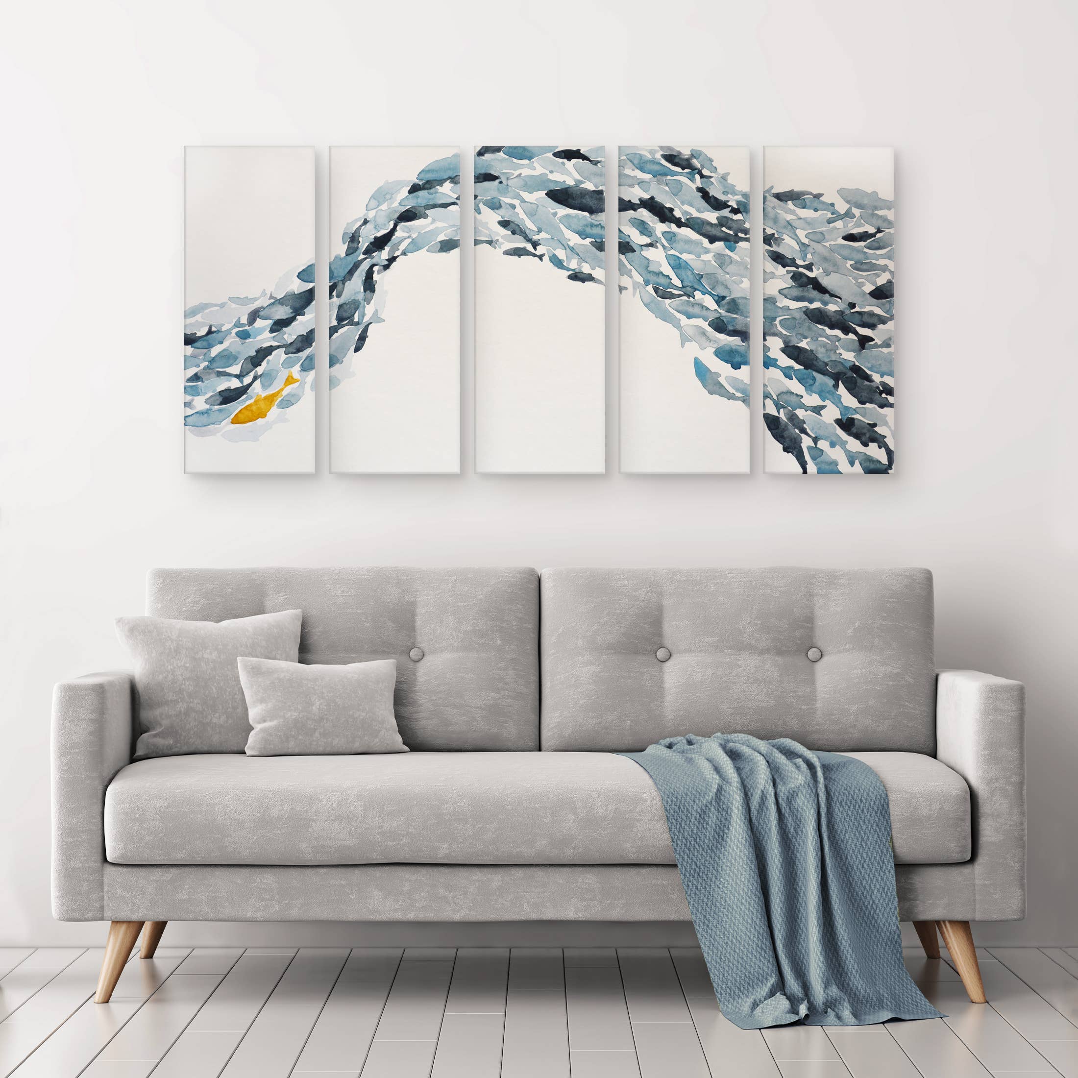Ready2hangart, Inc. - Wholesale Gallery Wall Set - Goldfish' Wrapped Canvas Coastal Wall Art Set8