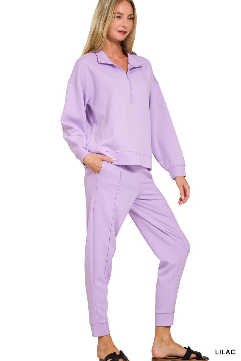 Vanilla Monkey - Wholesale Lounge Set - Women's - Scuba Half Zip Pullover And Jogger Set11