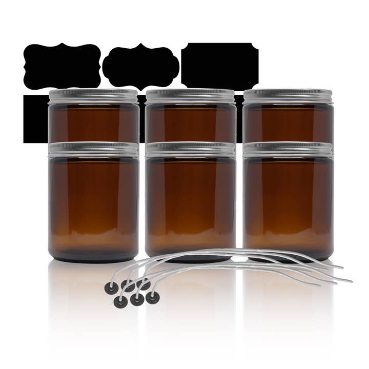Sanwacraft – Großhandel Einmachglas – 6 Stück — 8 Unzen Gläser mit Deckel für Kerzen Kosmetik