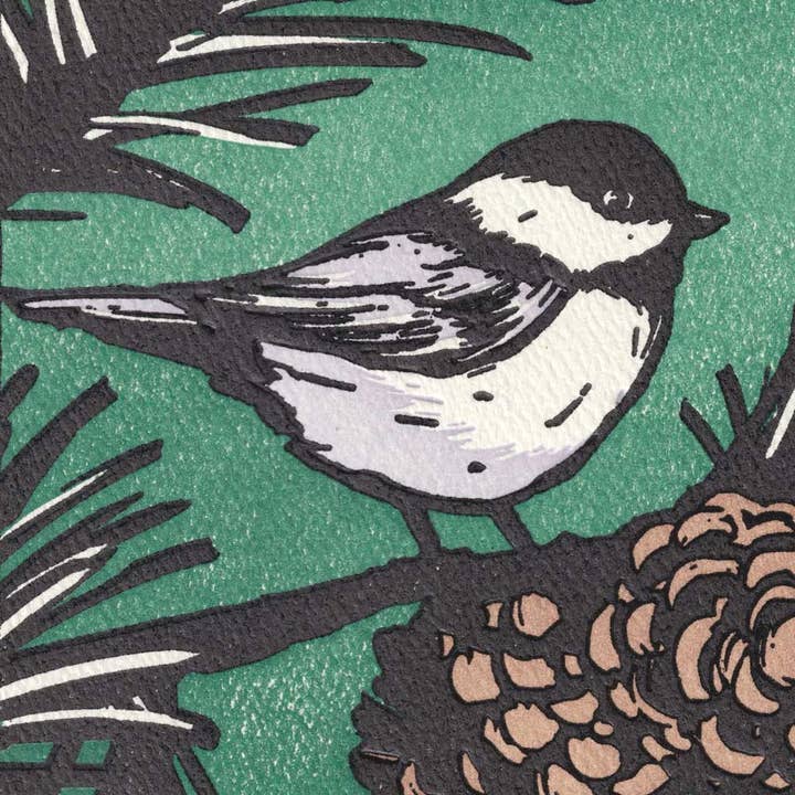 Saturn Press - Wholesale Season's Greetings Card - Black Capped2