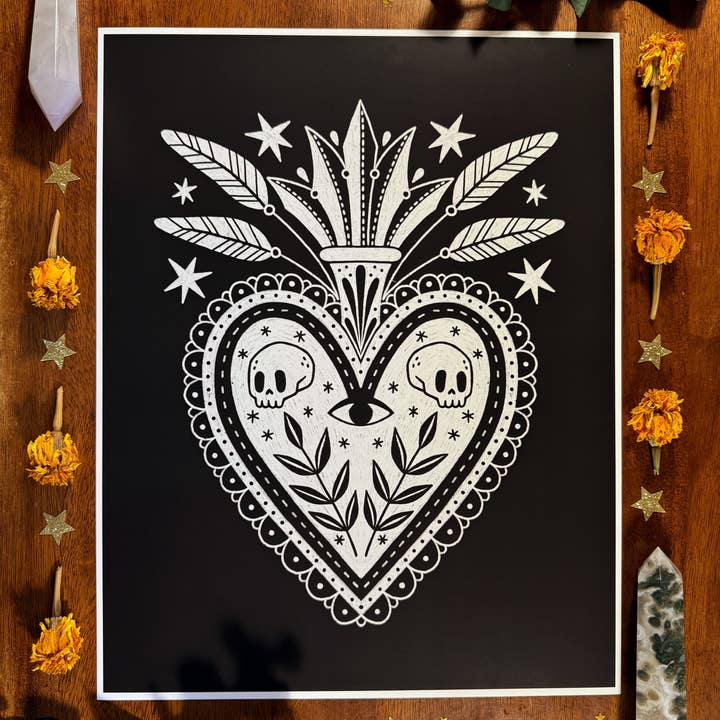 Myth and Milagro - Wholesale Art Print - Black & White Milagro Print - 11x140