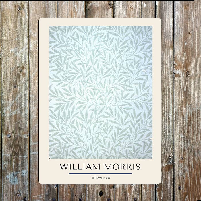 Willow Morris Blue Willow 1887 | Arte | Targa in Metallo per la vendita all'ingrosso da parte di The British Metal Signs Company