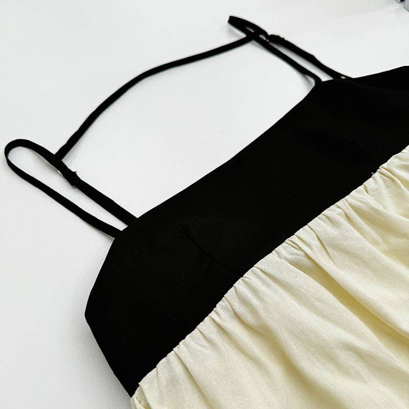 Beige Cotton Minimalism Spaghetti straps maxi dress for wholesale on Faire2