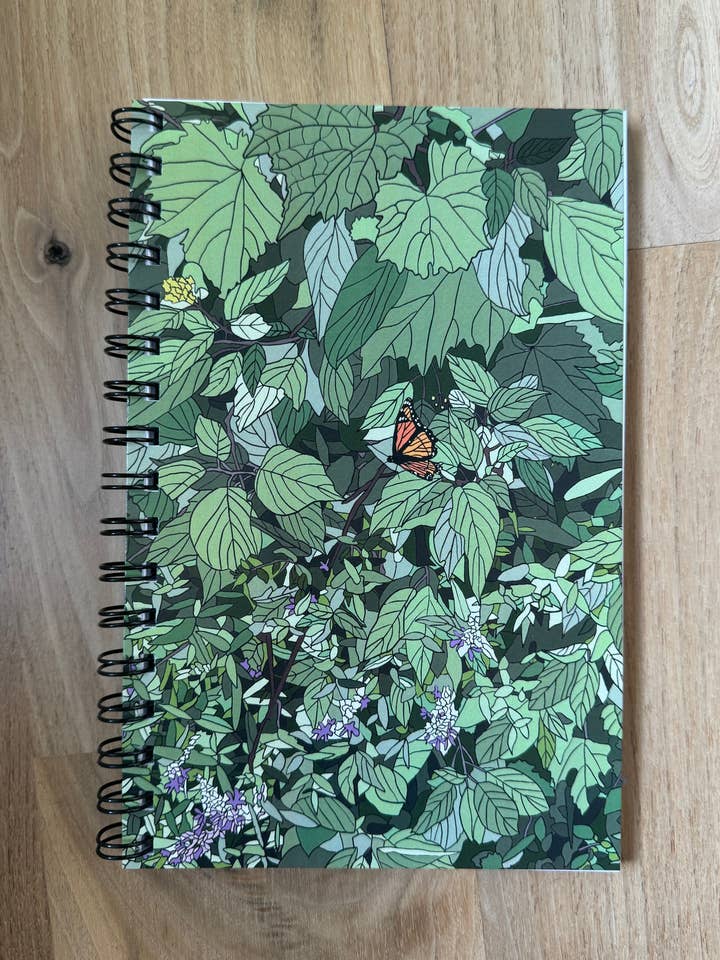 notitieboek - groen met monarch voor wholesale door Prints by Emily Marie