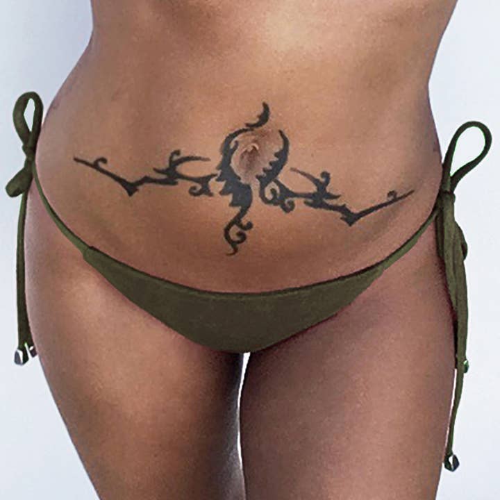 Fundo em Camurça Faux Kate - Olive por atacado de Toxic Sadie Swimwear