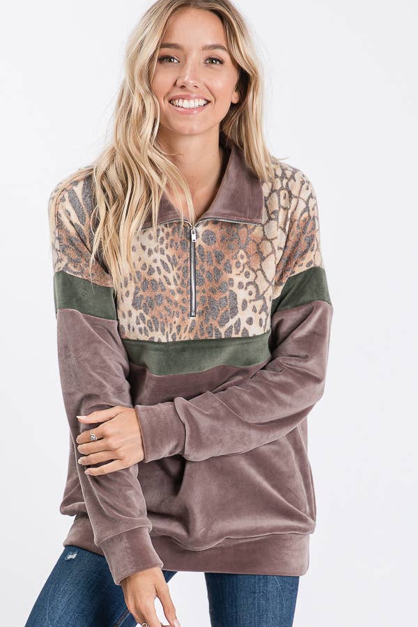 7th Ray - Wholesale Sweatshirt - Women's - Everyday Casual Half-Zip Activewear Sweatshirt T27335