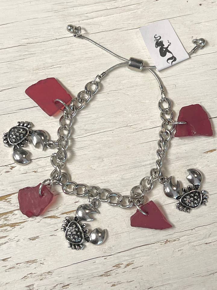 Pulseira Red Caranguejo por atacado de Glass Mermaid Makings