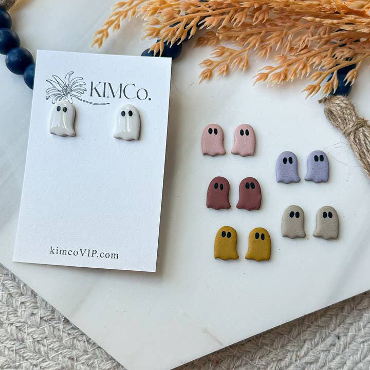KIMCo. - Wholesale Stud/Post Earrings - Polymer Clay Stud Earrings - Ghost