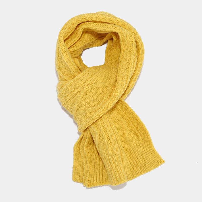 Dipped Shop - Wholesale Winter Accessory Set - Women's - Solid Color Twist Simple Knit Hat & Scarf Sets DPHS034211