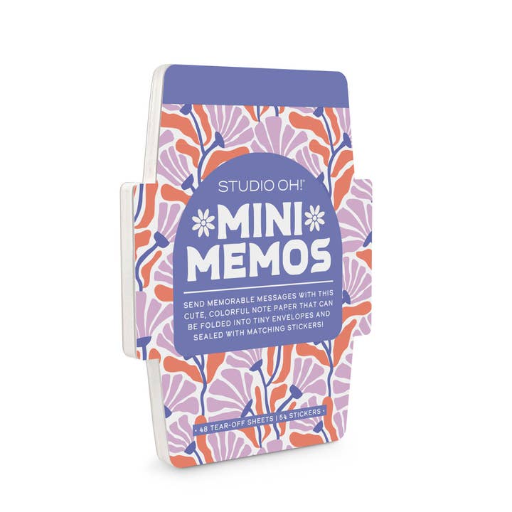 Studio Oh! - Wholesale Stationery/Notecard Set - Swaying Blooms Mini Memo with Stickers