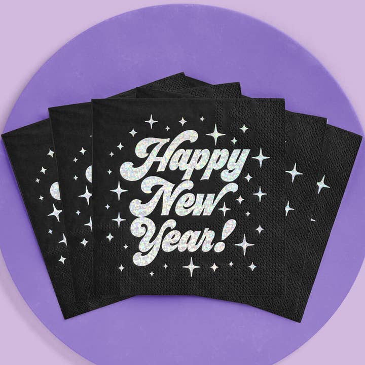 xo, Fetti - Wholesale Disposable Napkin - Happy New Year! Napkins - 50 foil napkins