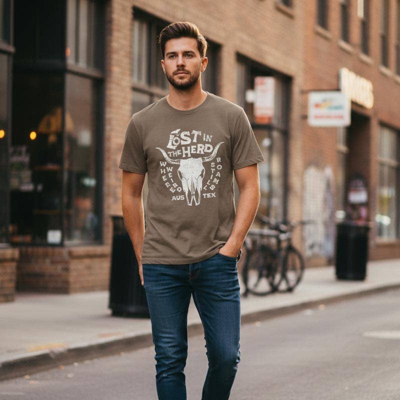 Espresso Lost in the Herd T-Shirt | Comfort Colors 1717 | Austin TX for wholesale on Faire4
