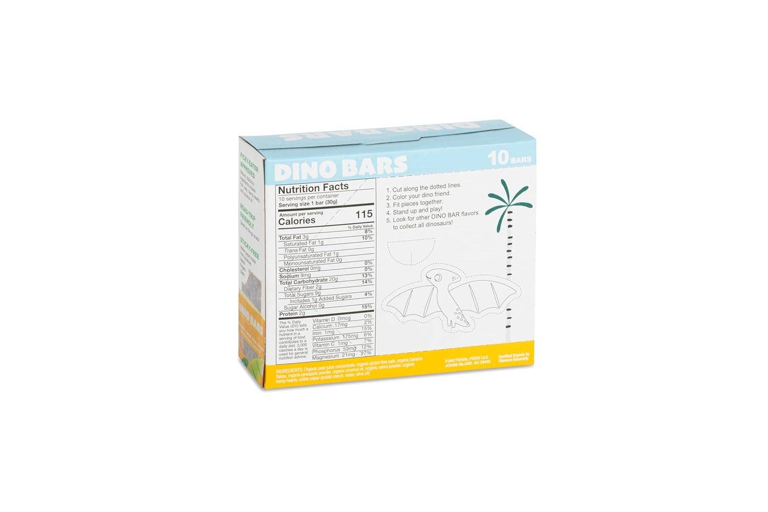 DINO BARS - Wholesale Snack Bar - DINO BARS Pineapple Carrot Bar | Retail Pack | 10 Unit2