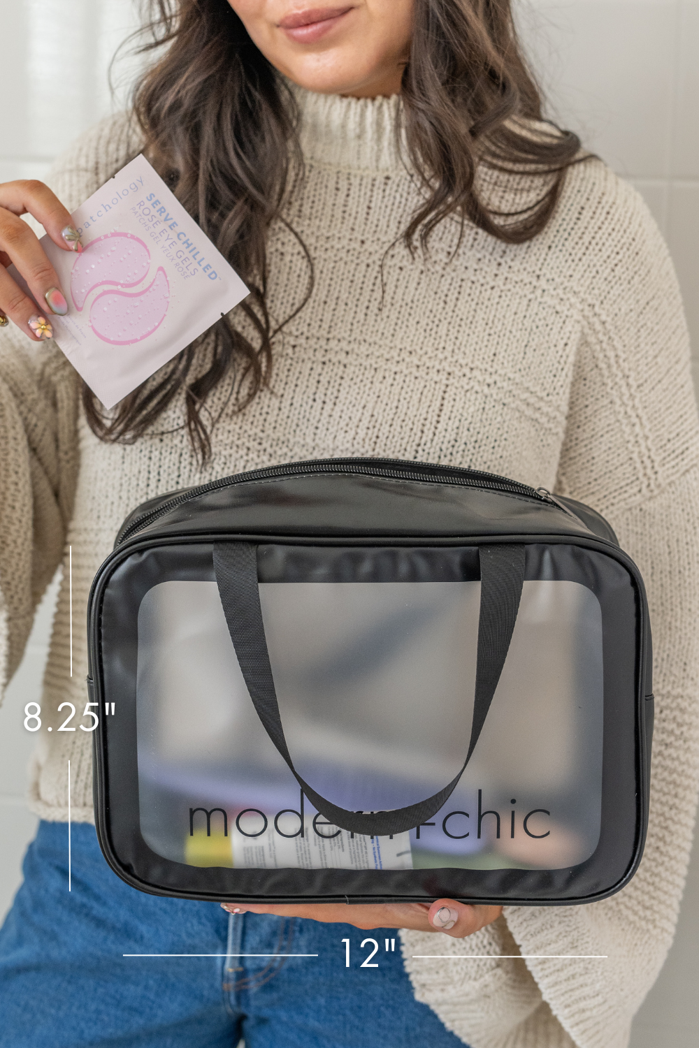 modern and chic - Vente Trousses de maquillage/cosmétique - Ensemble de 6 sacs de concert cosmétiques transparents Rhode1