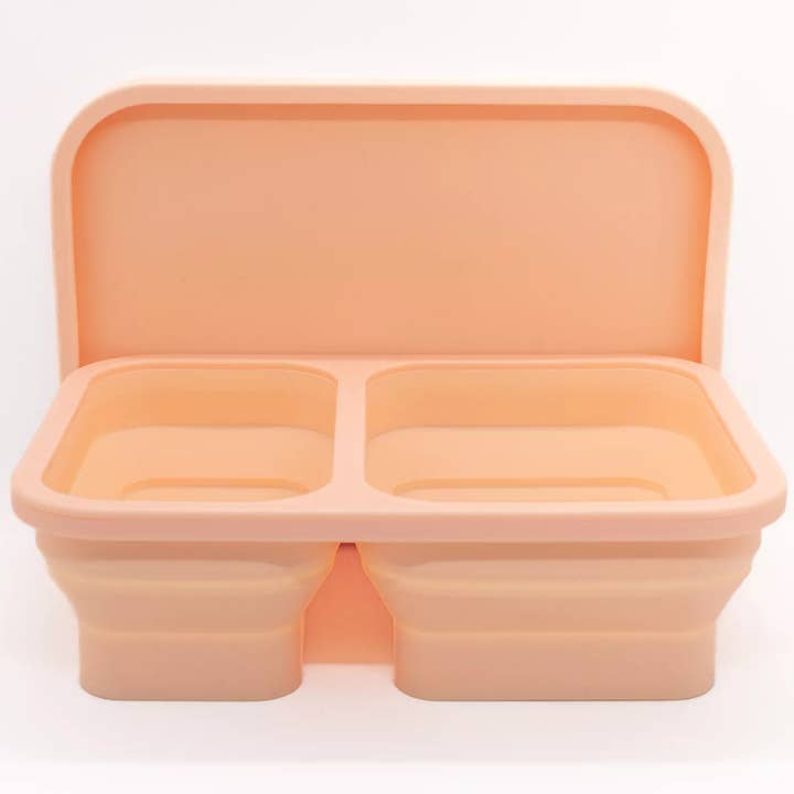 Silicone Folding Bento Box | Pink for wholesale by Willow Lane Tots