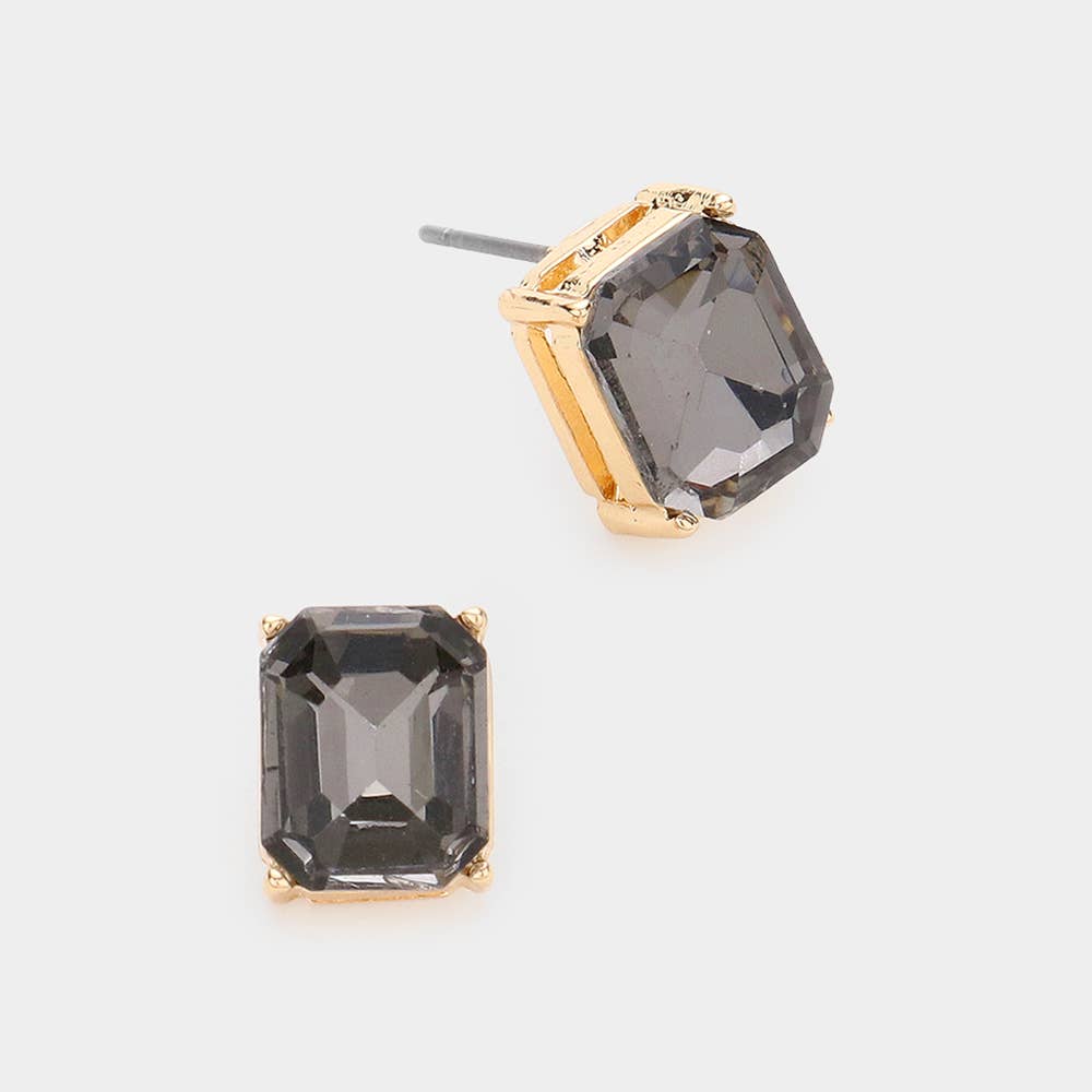 Sensibling Corp. - Wholesale Stud/Post Earrings - Emerald Cut Stone Stud Evening Earrings0