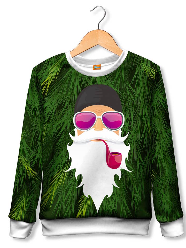 Fishikii Christmas sweatshirt for children Santa Claus Pipa | SUDN_NAV.04 for wholesale by Fishikii